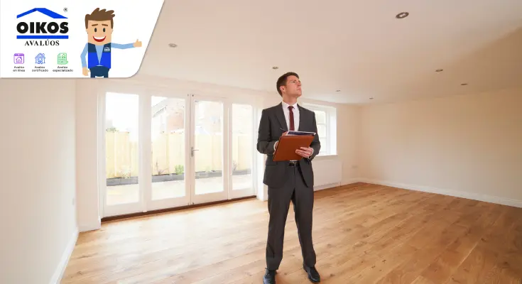 Agente inmobiliario en una propiedad vacía