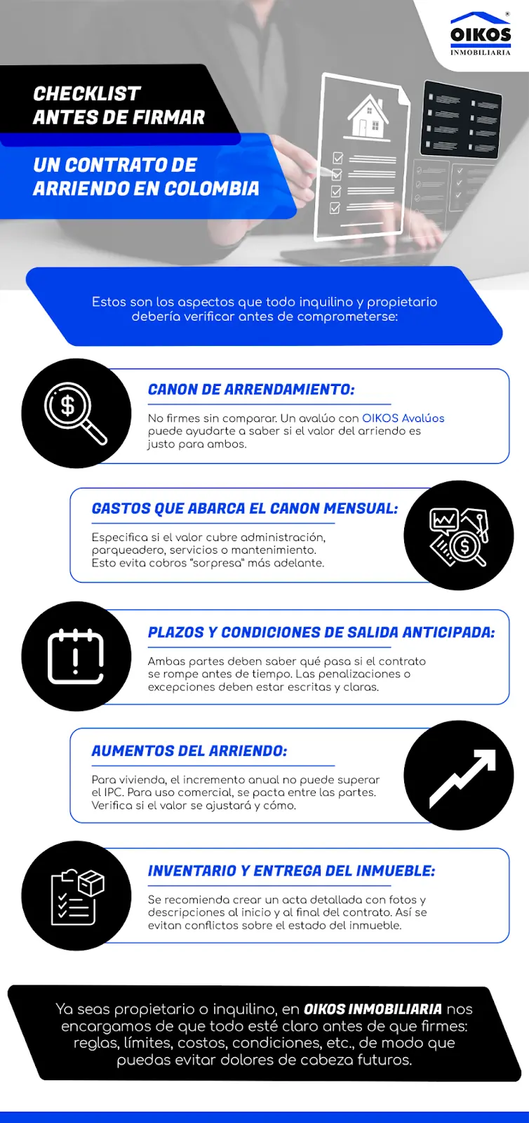 Infografía Checklist antes de firmar un contrato de arrendamiento en Colombia