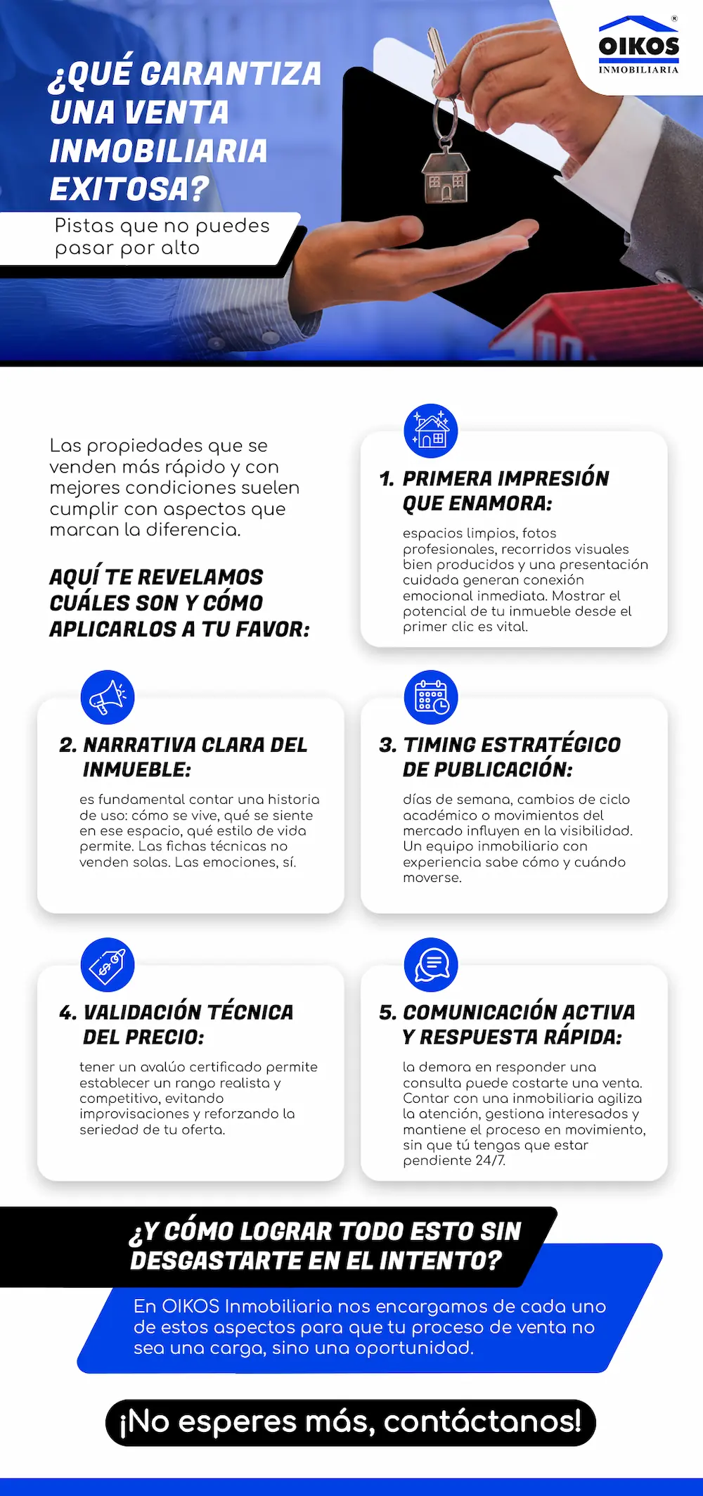 ¿Qué garantiza una venta inmobiliaria exitosa? Infografía sobre la venta inmobiliaria exitosa