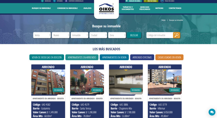 Portal inmobiliario de OIKOS